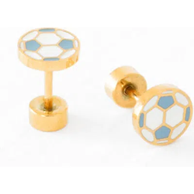 Pip Pop Kids'  Soccer Ball Stud Earrings