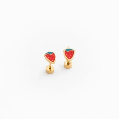 Pip Pop Kids'  Strawberry Stud Earrings