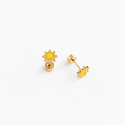 Pip Pop Kids'  Sunshine Stud Earrings In Yellow