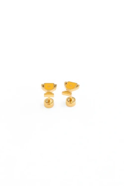 Pip Pop Kids'  Trophy Stud Earrings In Gold