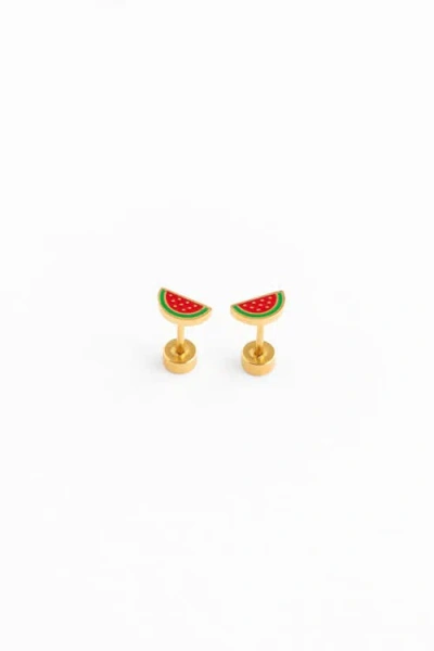 Pip Pop Kids'  Watermelon Stud Earrings In Pink
