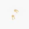 Pip Pop Wishbone Stud Earrings In Gold