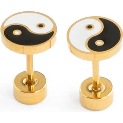 Pip Pop Kids'  Yin Yang Stud Earrings In Gold