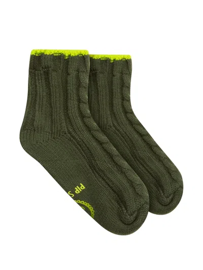 Pip Studio Cable-knit Socks In Green