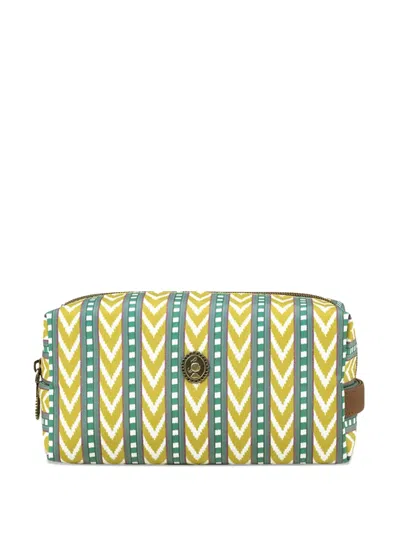 Pip Studio Chevron Striped Make Up Bag In Yellow
