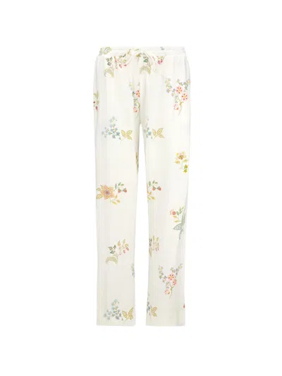 Pip Studio Drawstring Floral Trousers In White