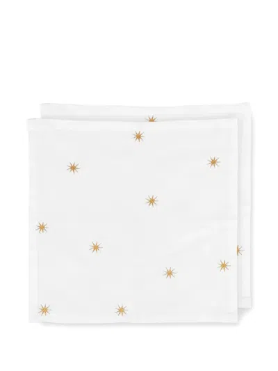 Pip Studio Embroidered Stars Napkins (pack Of Two) In White