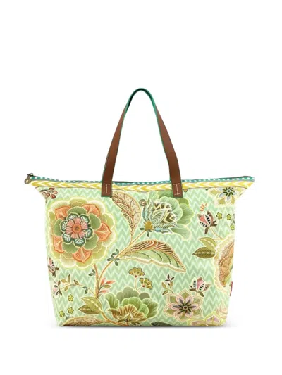 Pip Studio Floral Top Handle Tote Bag In Green