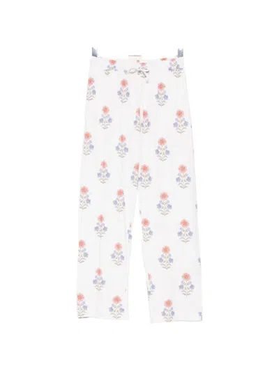 Pip Studio Floral-print Drawstring Trousers In White