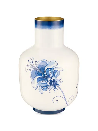 Pip Studio Floral-print Iron Vase In Neutral