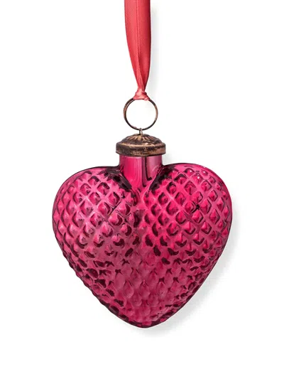 Pip Studio Heart Glass Ornament In Pink