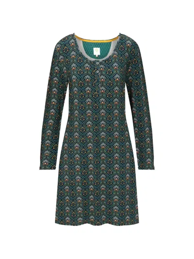 Pip Studio Long-sleeve Patterned Nightdress In Green