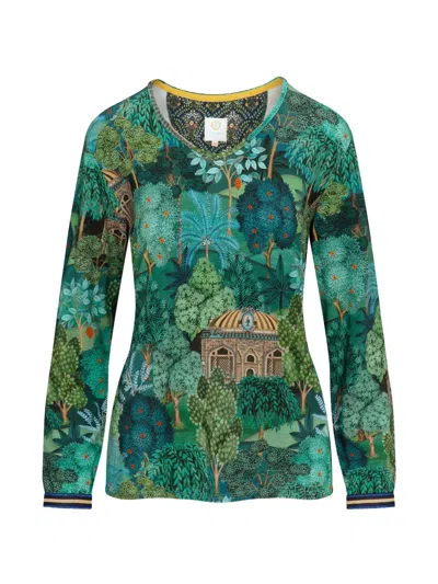 Pip Studio Long-sleeved Printed T-shirt In Green