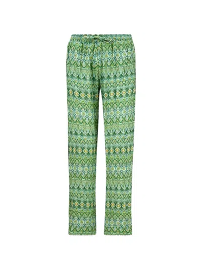 Pip Studio Patterned Drawstring Trousers In Green