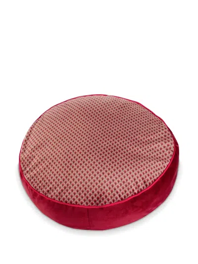 Pip Studio Patterned Round Cushion In Red