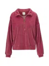 Pip Studio Solid Zip-up Sweatshirt In Burgundy