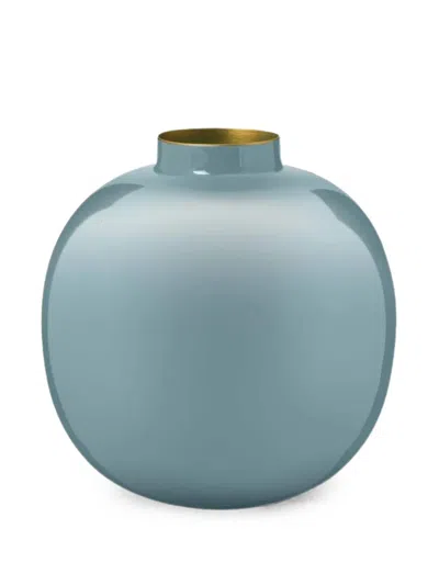 Pip Studio Spherical Metal Vase In Blue