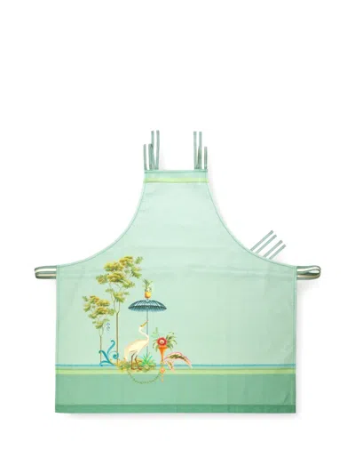 Pip Studio Striped Print Apron In Green