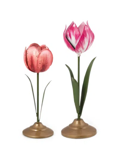 Pip Studio Tulip-design Candle Holders Set In Multi