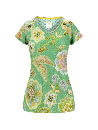 Pip Studio V-neck Floral-print T-shirt In Green