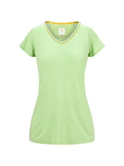 Pip Studio V-neck Striped T-shirt In Green