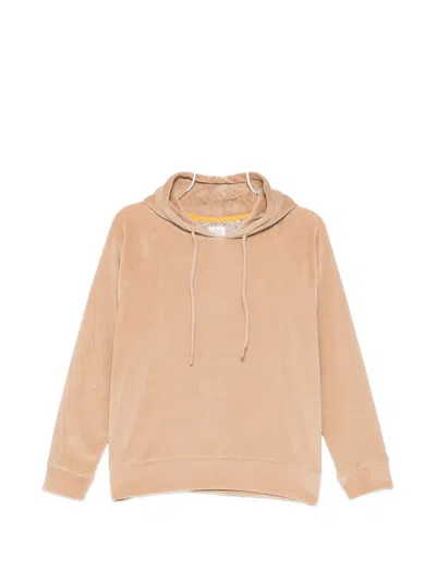 Pip Studio Velour Raglan-sleeve Hoodie In Neutral