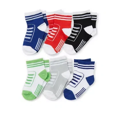Piper & Jax Baby Boys 6 Pair Crew Socks In Blue