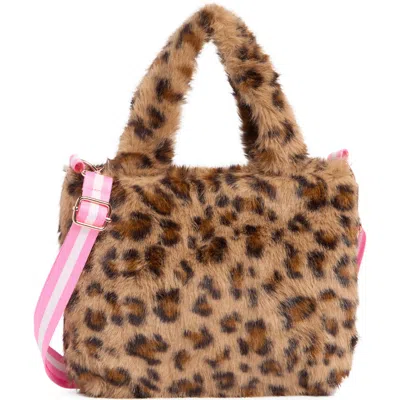 Piper & Jax Kids' Faux Fur Leopard Tote In Multi