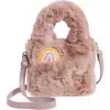 Piper & Jax Kids' Faux Fur Top Handle Bag In Pink