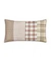 Piper & Wright Mayfair Quilted Boudoir Decorative Pillow, 11" X 20" In Brown