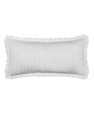 Piper & Wright Savannah Quilted Boudoir Decorative Pillow, 12" X 24" In White
