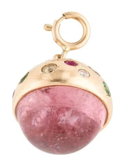 Pre-owned Piper Gore 14k Diamond & Multistone Confetti Dome Pendant