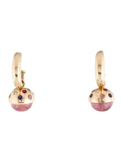 Pre-owned Piper Gore 14k Diamond & Multistone Drop Earrings