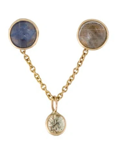 Pre-owned Piper Gore 14k Sapphire Drop Earrings In Multi