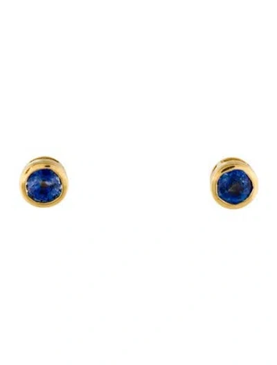 Pre-owned Piper Gore 18k Sapphire Stud Earrings In Multi