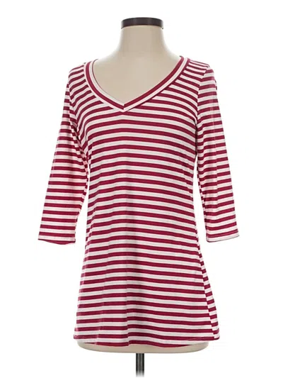 Pre-owned Piphany 3/4 Sleeve Top Burgundy V Neck Tops