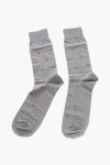PIPINO EMBROIDERED COTTON BLEND LONG SOCKS