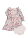 PIPPA & JULIE BABY GIRL'S 2-PIECE FLORAL DRESS & BLOOMERS SET