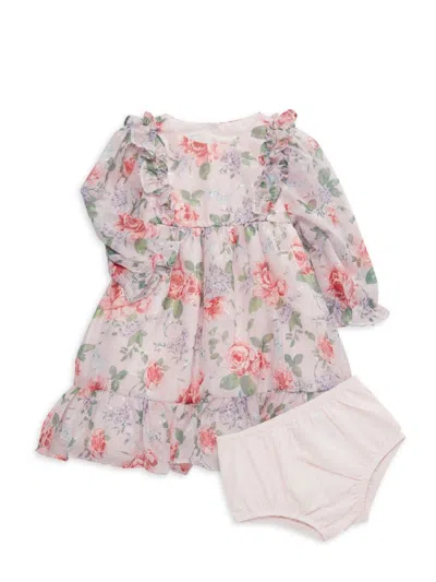 Pippa & Julie Baby Girl's 2-piece Floral Dress & Bloomers Set In Pink Red