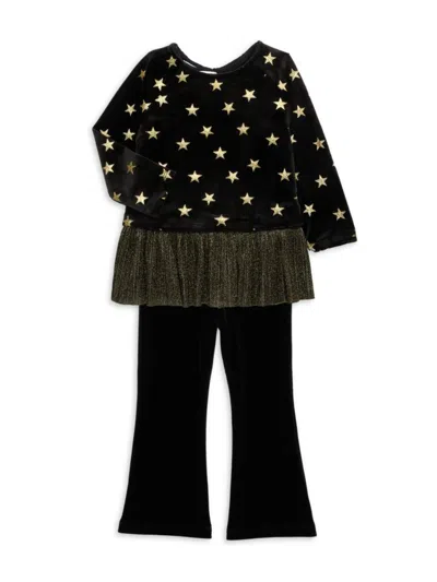 Pippa & Julie Kids' Baby Girl's & Little Girl's 3-piece Tops & Pants Set In Black