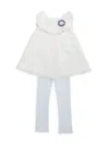 Pippa & Julie Baby Girl's & Little Girl's Aria Eyelet Top & Pants Set In White