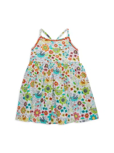 Pippa & Julie Baby Girl's Floral A Line Dress In Ivory Multi