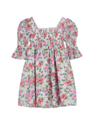 Pippa & Julie Baby Girl's Rosalie Floral Smocked Dress In Pink