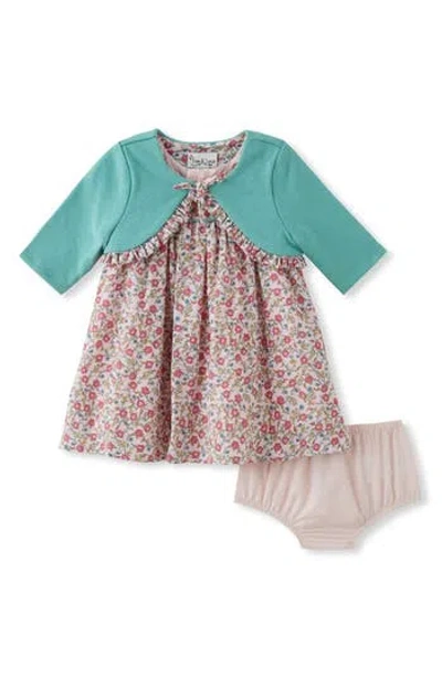 Pippa & Julie Babies'  Cassie Floral Dress, Jacket & Bloomers Set In Pink
