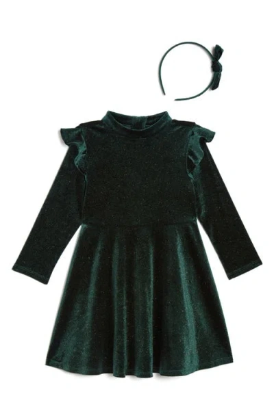 Pippa & Julie Baby Girl's Claire Shimmer 3-piece Dress, Bloomers & Headband Set In Green