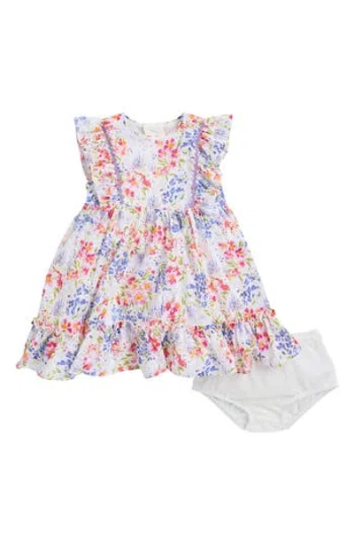 Pippa & Julie Babies'  Daphne Floral Clip Dot Dress In Multi