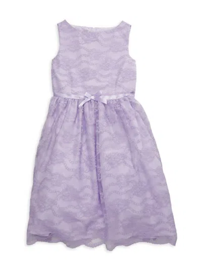 Pippa & Julie Kids' Girl's Fit & Flare Lace Dress In Lilac