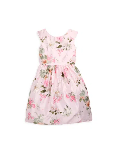 Pippa & Julie Kids' Girl's Floral A Line Dress In Pink