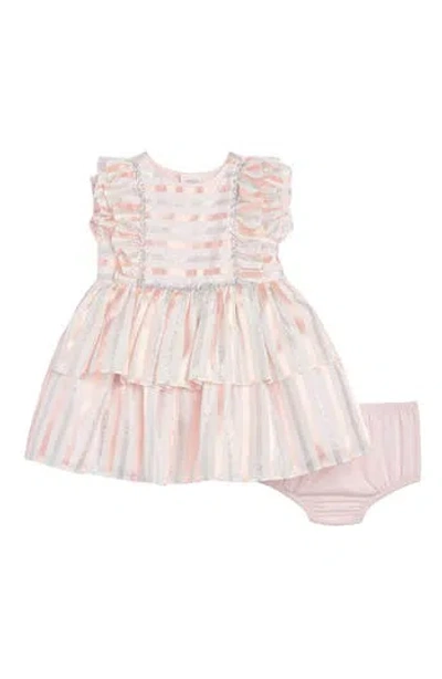 Pippa & Julie Babies'  Joy Shimmer Stripe Dress & Bloomers In Multi
