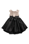 Pippa & Julie Kids' Alicia Sequin High Low Dress In Black